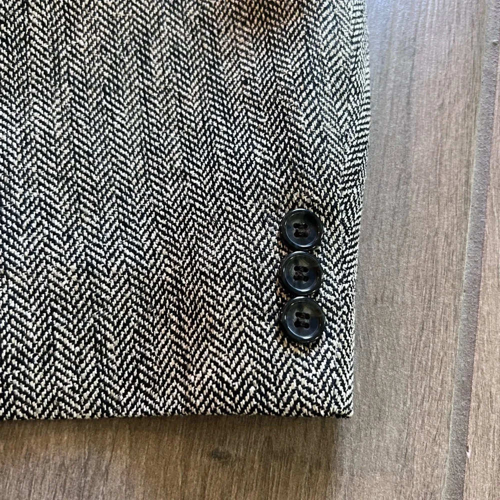 Vintage Men’s Towncraft Tweed Jacket Heather Grey 100% Silk Blazer 46 R